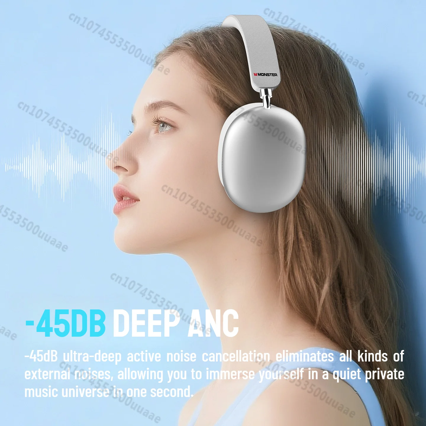 Monster AH100 -45dB, Headphone - Anc Wireless Over Ear Headphones ulasan dan harga